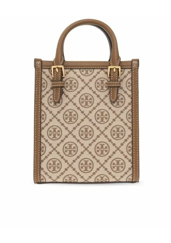 Tory Burch Mini T Monogram Tote Khaki Women